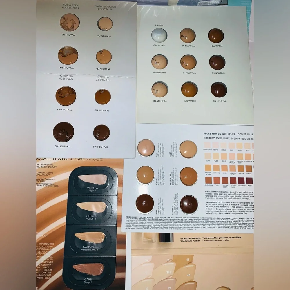 Assorted High-End Foundation and Concealer Samples